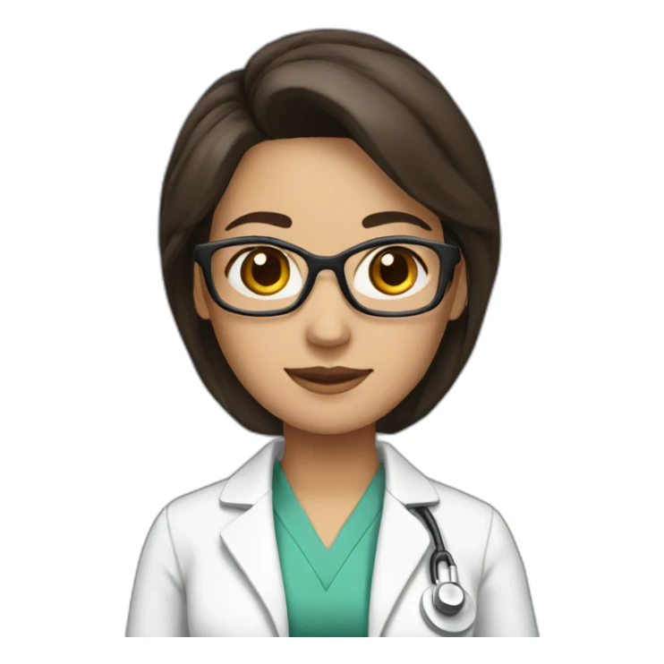 Brunette female doctor sticker
