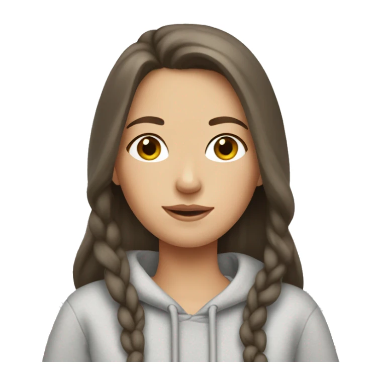 White brunette girl in a Cozy sweatshirt sticker