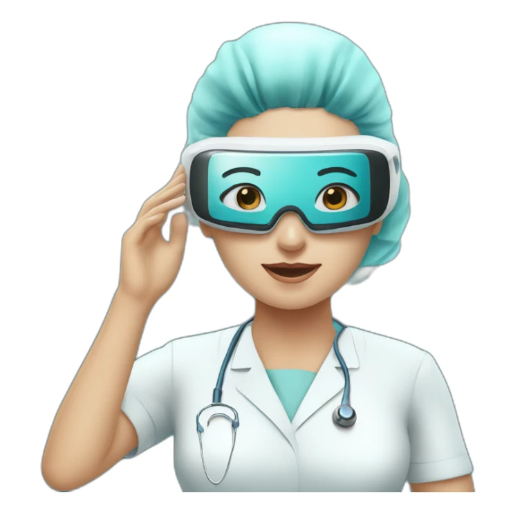 Surgeon-with-virtual-reality-display-operating-on-woman sticker