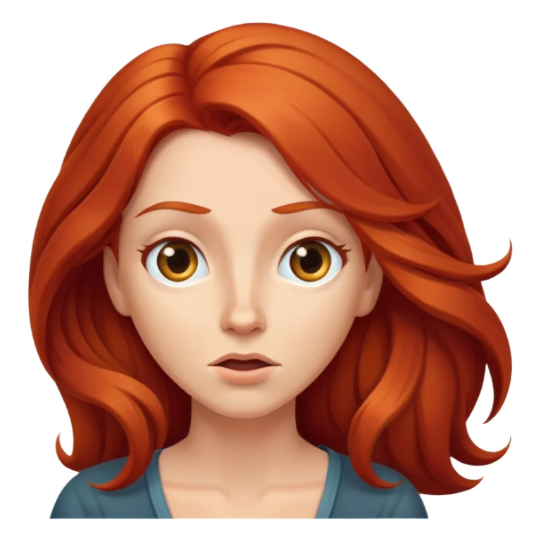 long red haired woman shrugging sticker