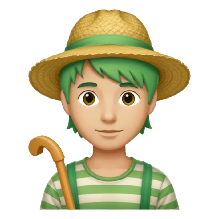 venice gondolier with green hair sticker