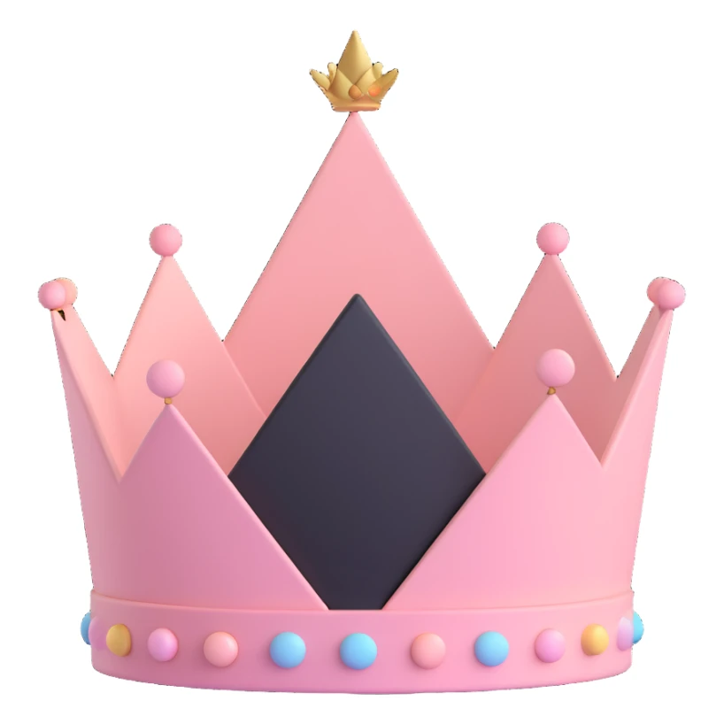 minimalist geometric crown in pastel pink sticker