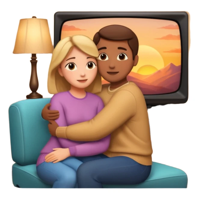 a romantic movie shown on a television sticker
