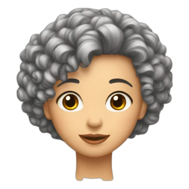 Fille cheveux court bouclé sticker