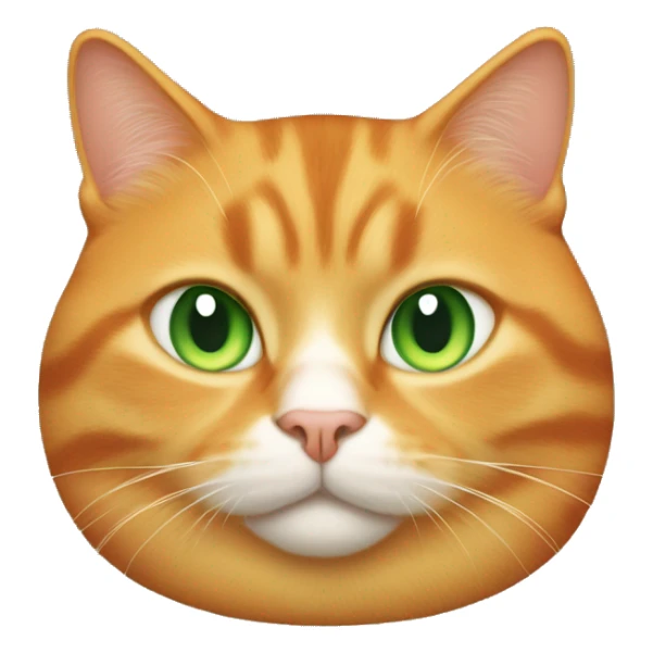 Obese orange cat with green almond shaped eyes sticker