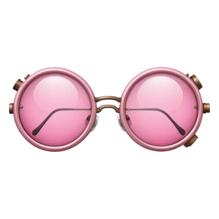 vintage pink welder's glasses, retro style with pink circular lenses, steampunk inspired sticker