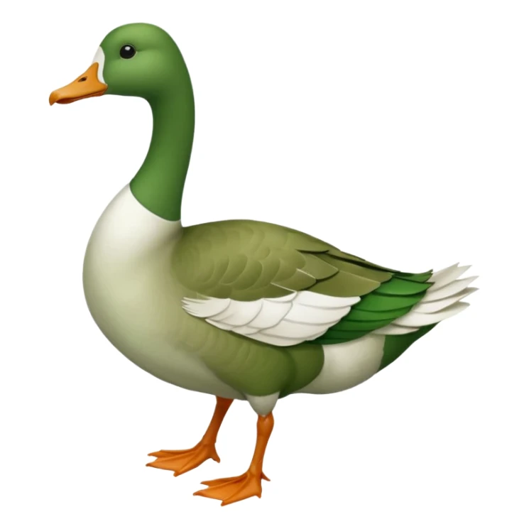 Make an emoji for a goose that's green (dominant colour #39C700). Use the existing goose emoji for inspiration. Show the whole body. Make the goose look like it's going somewhere

It has to be a goose that was dyed green, don't make it look like a duck please. sticker