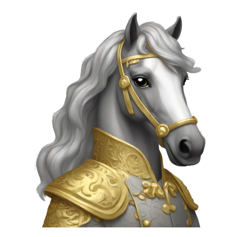 Gilded saddle vintage gray piebald horse gilded robes sticker