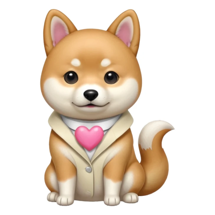 Shiba Jasper two pink hearts sticker