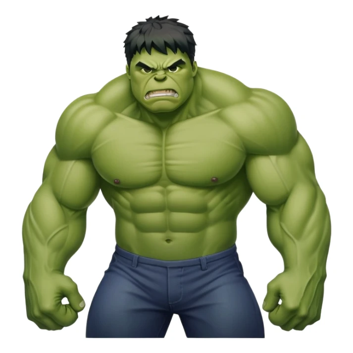 hulk superhero green muscular sticker