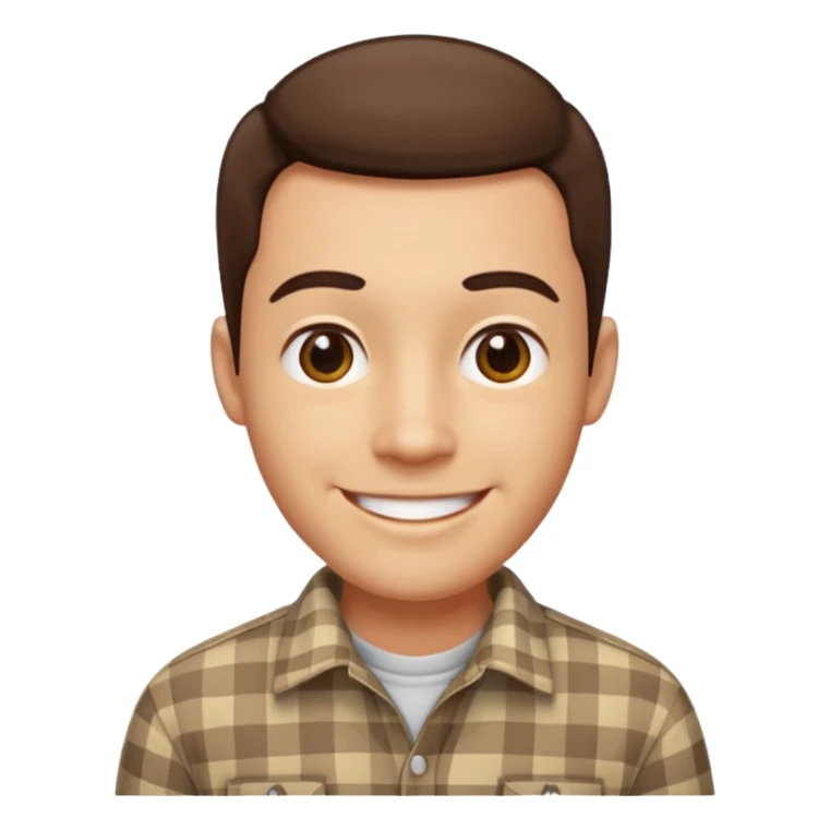 male in checkered shirt, not t shirt sticker