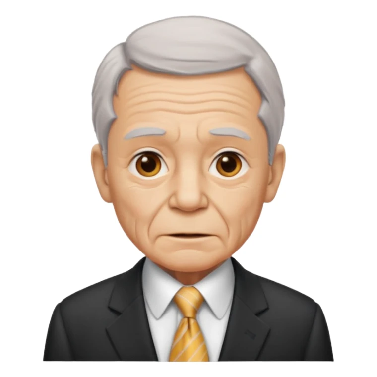 old man in suit with Necktie sticker
