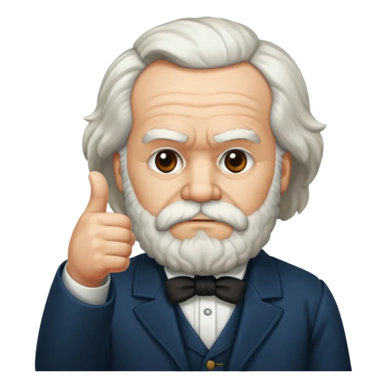 karl marx giving a thumbs down sticker