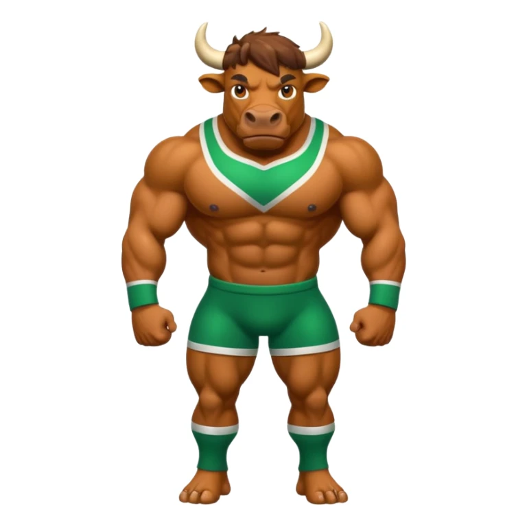 Green bull with playable jumper sticker