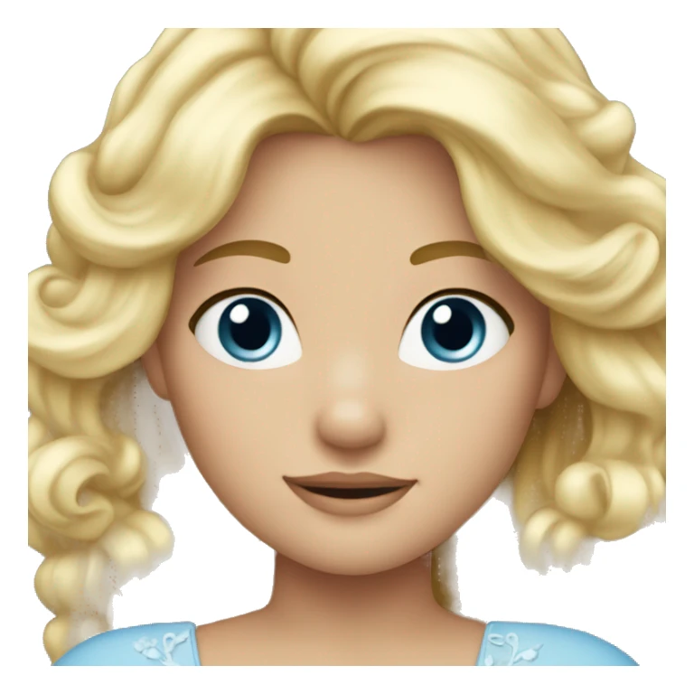 Princess in light blue dress and blond hair  sticker