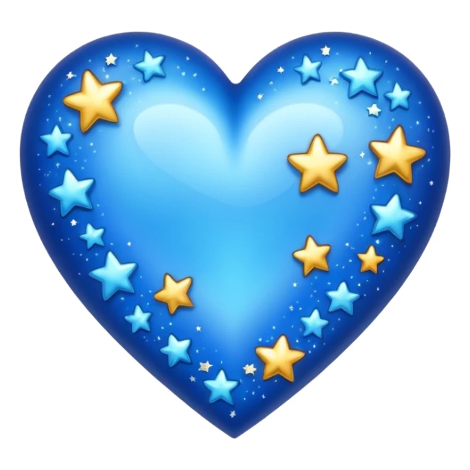 can you make an blue heart with stars and sparkles sticker