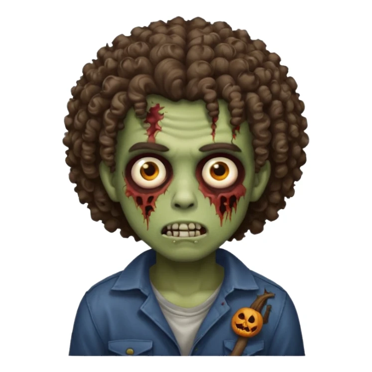 menino cabelo grande cacheado zumbie  sticker