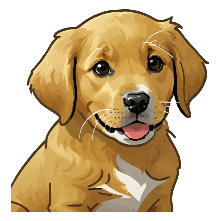black n grey golden retriever puppy sticker