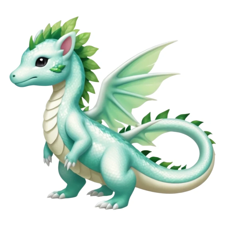 Shiny Sparkly beautiful gorgeous ethereal Scaley Exotic Shaymin-Salandit-Aurorus-Dragonair-Fakémon-hybrid-creature (full body) sticker