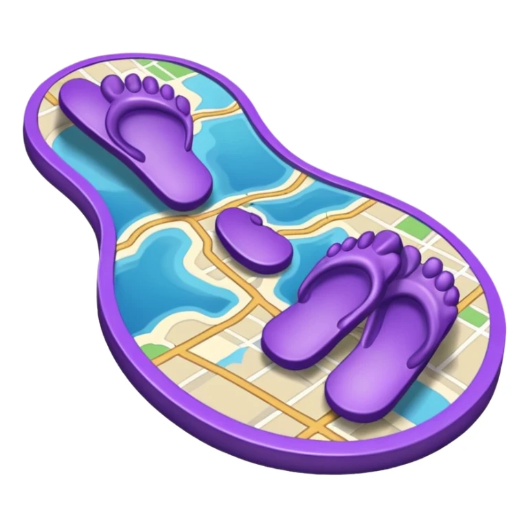 "Forty-two purple footsteps moving across a map inside an open house." sticker
