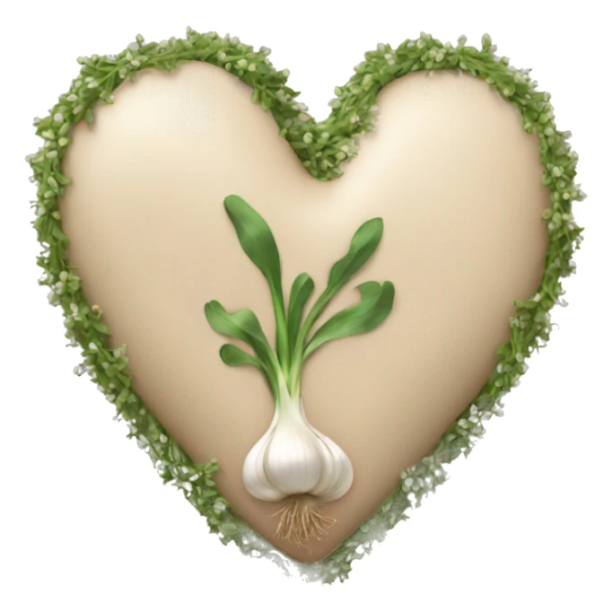 beige heart adorned with garlic garland sticker