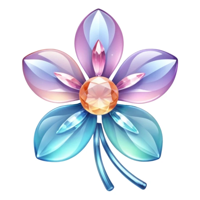 Sparkly glossy Pastel  glass crystal flower  sticker