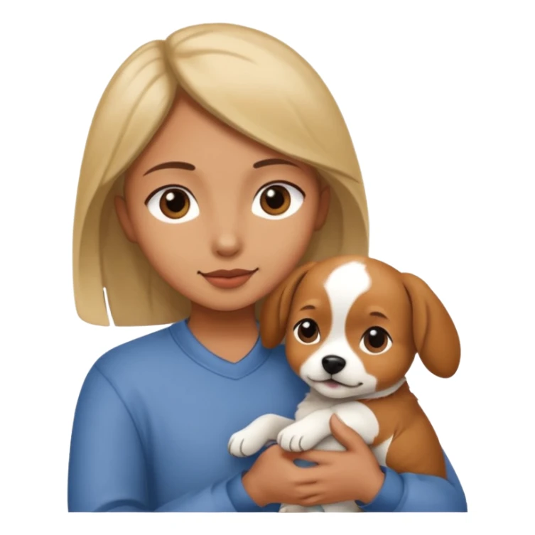 Um coração a segurar um cão no colo sticker