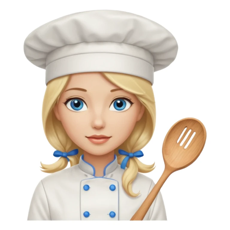 Sexy Long Blonde hair blue eyed female chef sticker