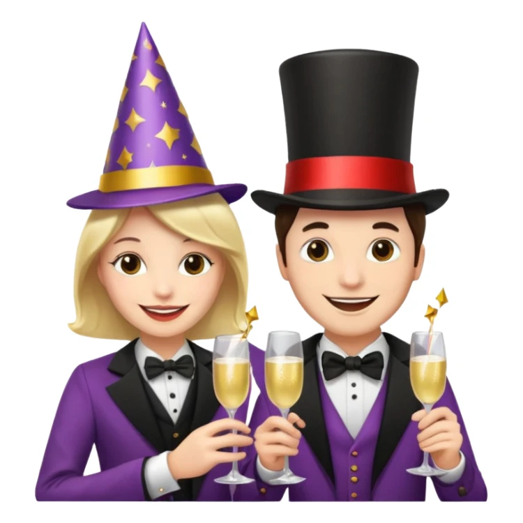 magician couple celebrat his birthday  sticker