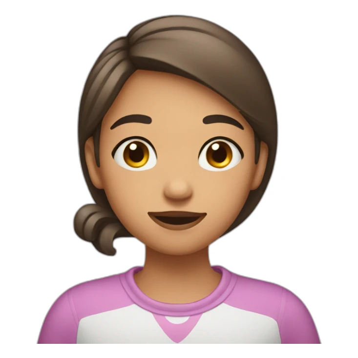 a girl where she put her both left and right hand under her chin sticker