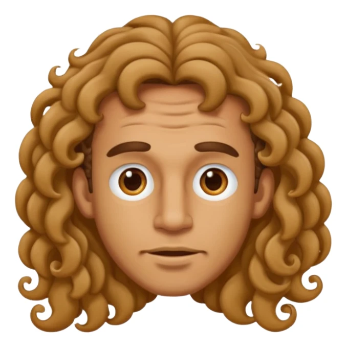 Make the curls on his forehead longer, above the eyes  sticker