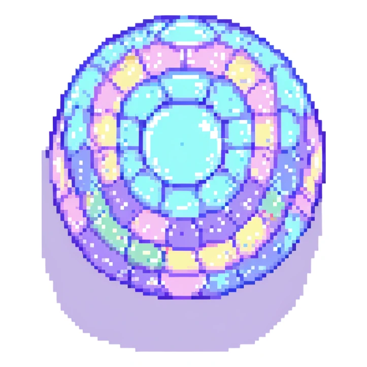 pixel art soap bubble, retro style, pixelated, colorful sticker