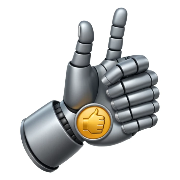 robot hand closed fist but the thumb is up sticker