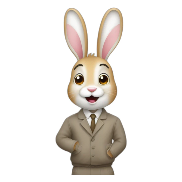 Un lapin sur un homme sticker