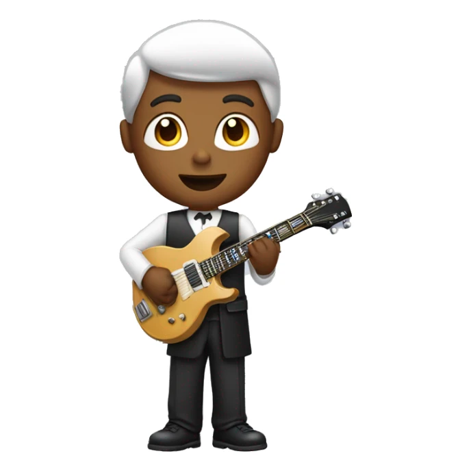 church choirboy with electric guitar in hand sticker