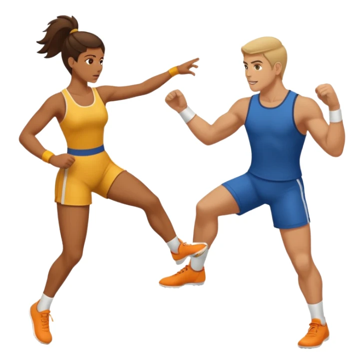 Women kicks a man sticker