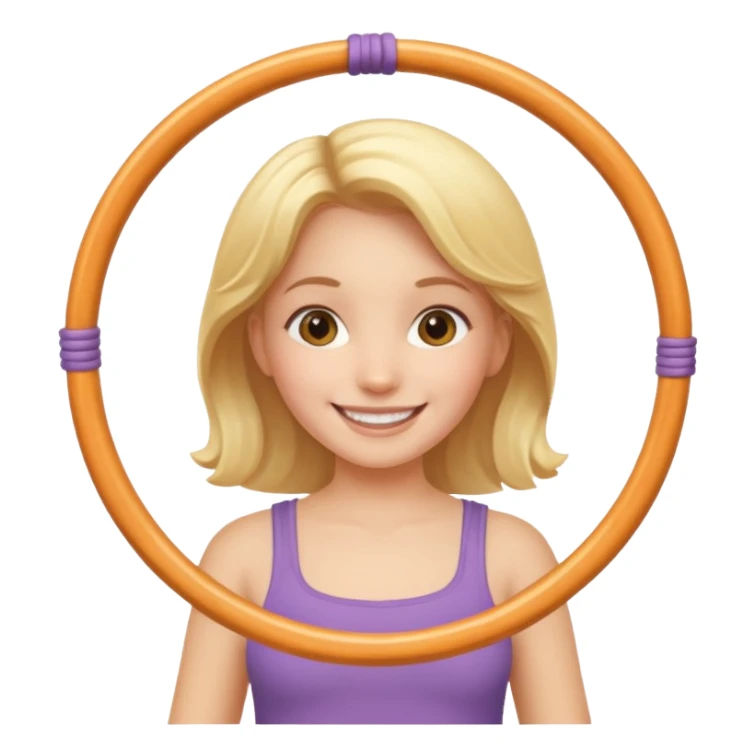 girl with  holding 2 hula hoops sticker