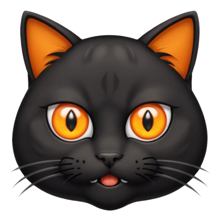 A black three-eyed cat with an eye in its forehead with an angry expression sticker