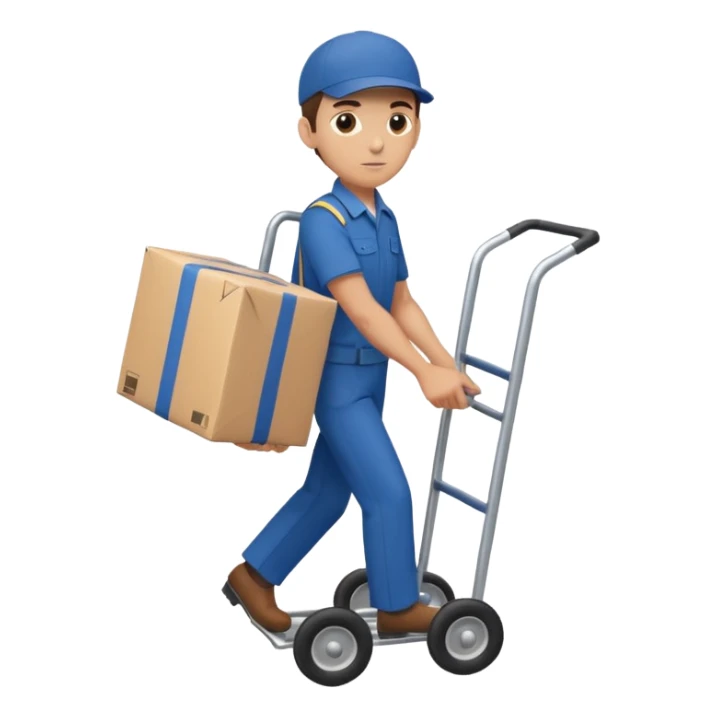 Foot courier with hand truck,Delivery Crew sticker