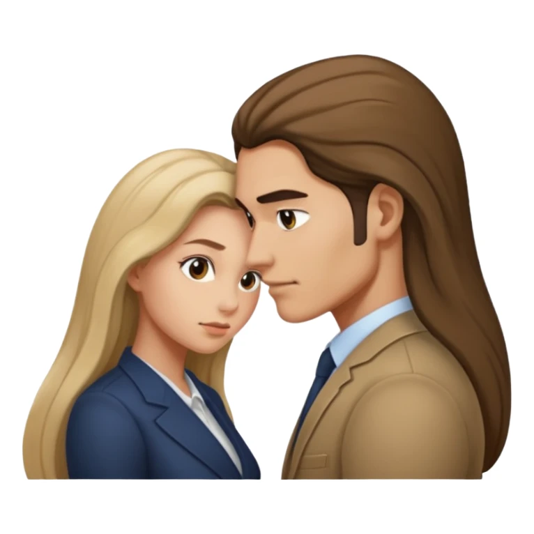 A women being bent over behind a man sticker