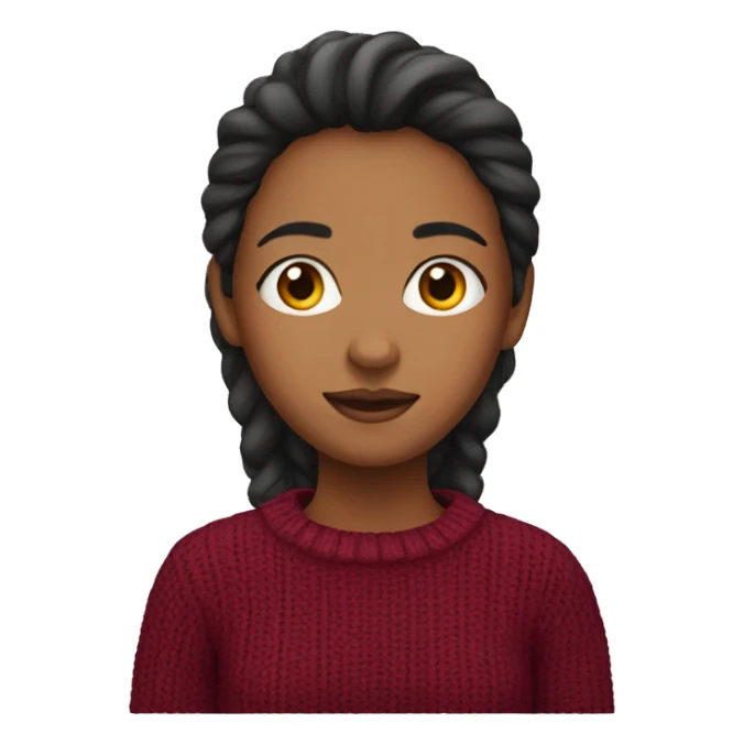 a girl in a burgundy sweater sticker