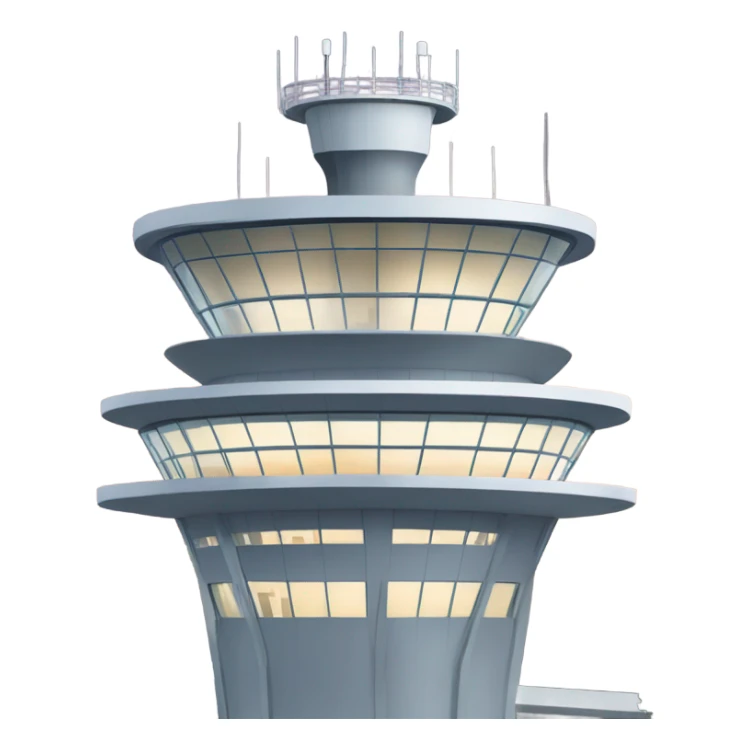 air traffic control tower, full size, modern, realistic sticker
