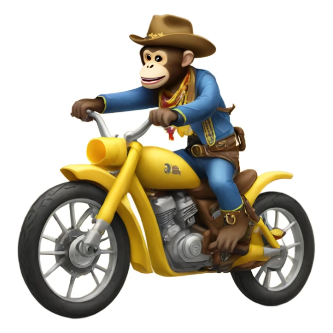 Monkey cowboy riding banana bike sticker
