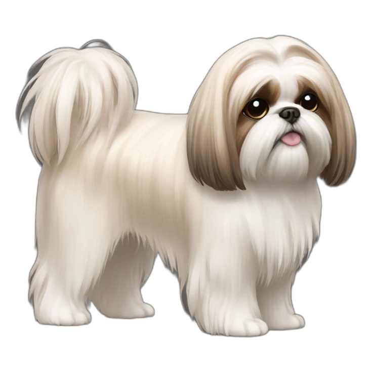 Dog Shih Tzu with long wool full-height  sticker