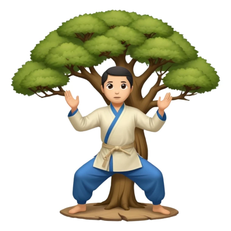 pratiquant de qi gong en position de l'arbre sticker