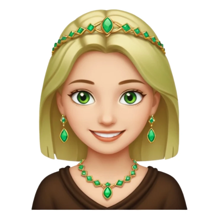 smiling girl with jewelry green eyes sticker