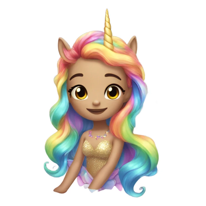 rainbow unicorn horned sparkling butterfly mermaid  sticker
