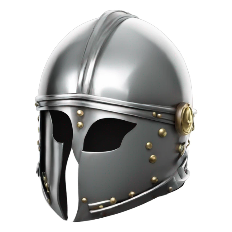 ornate french steel armet helmet chrome sticker