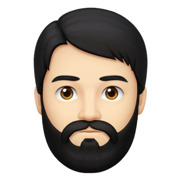 Man with long black hair and beard sticker