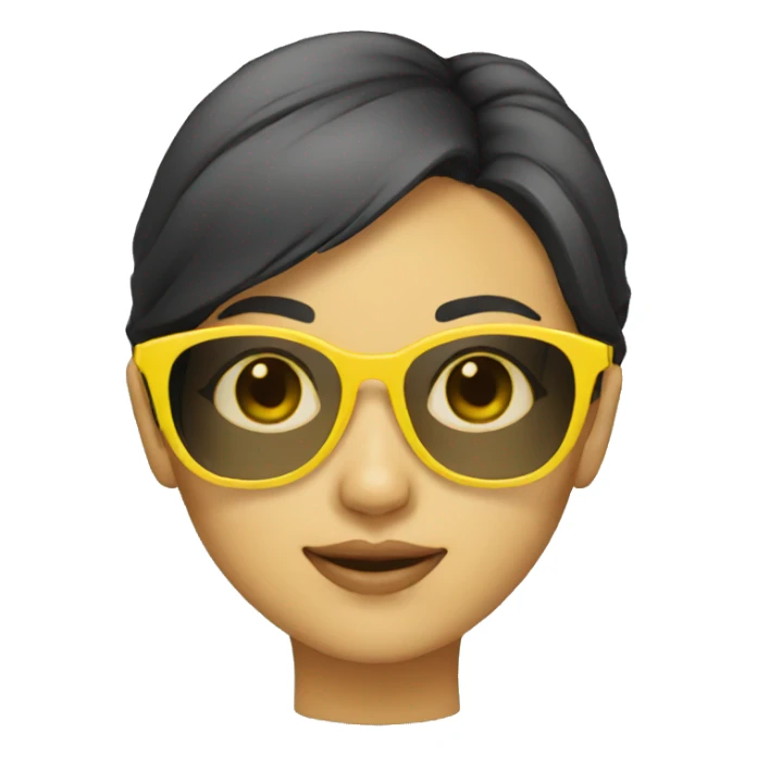 asian girl yellow sunglasses sticker
